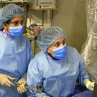 Dr. Roxana Mehran and Dr. Annapoorna Kini in cath lab