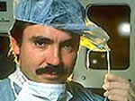 Andreas R. Gruentzig with his balloon catheter